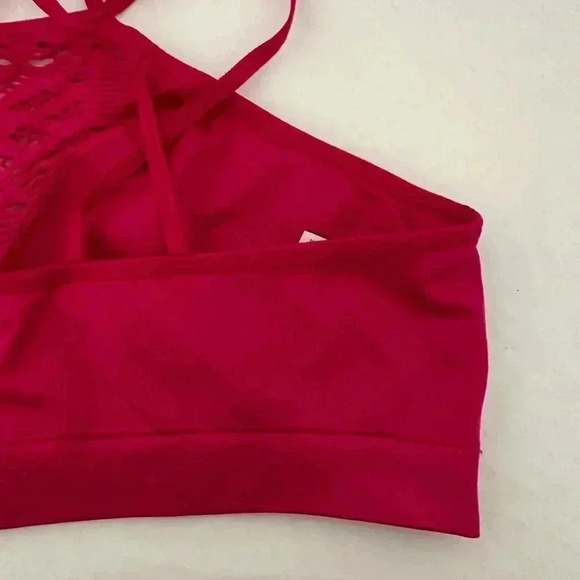 Victoria's Secrets Seamless Pink High Neck Cut Out Strappy Bralette. Medium - Picture 8 of 9